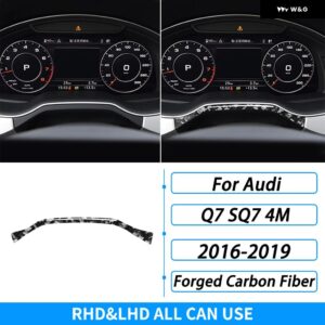 アウディ Q7 SQ7 4メートル 2016-2019 アクセサリーカーボン ダッシュボードスピード メーター パネル トリム ストリップ車内装飾 ステッカー - Forged Carbon Fiber