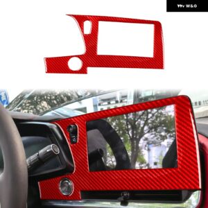 シボレー コルベット C8 Z51 Z06 2020-2023 アクセサリー カーボン センター コンソール ナビゲーション スクリーン フレーム - Red Carbon LHD