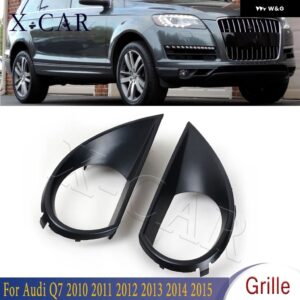 アウディ Q7 2010-15 フロント バンパー アンダー フォグランプ ライトカバー フレーム キャップ蓋 4L0807498A 4L0807450A - 1 Pair