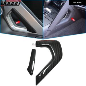 シボレー カーボン インテリア コルベット C7 ZR1 Z06 2014-2019 コンソール ギア水カップ ホルダー パネル カバー トリム - Trim 5