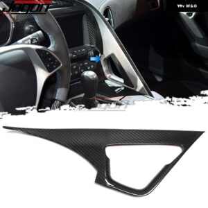シボレー カーボン インテリア コルベット C7 ZR1 Z06 2014-2019 コンソール ギア水カップ ホルダー パネル カバー トリム - Trim 11
