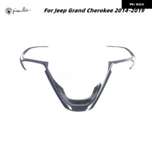 ジープ カーアクセサリー プラスチック カーボングレインオーバーレイカバー トリム 2 グランド チェロキー ラレド限定 2014-2018 アクセサリー ABS - steering　wheel