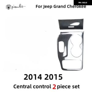 ジープ カーアクセサリー プラスチック カーボングレインオーバーレイカバー トリム 2 グランド チェロキー ラレド限定 2014-2018 アクセサリー ABS - gear　box