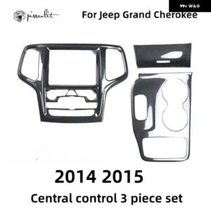 ジープ カーアクセサリー プラスチック カーボングレインオーバーレイカバー トリム 2 グランド チェロキー ラレド限定 2014-2018 アクセサリー ABS - center　console　set