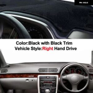 アウディ ダッシュボード カバー ダッシュマットカーペットラグ A4 B6 B7 2002-08 LHD RHD 2層サンシェード オートケープ - RHD-Black