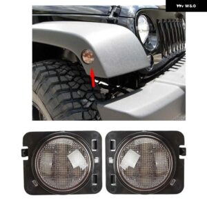 ジープ 2/4個 LED ホイール眉 ウインカーライト /フロント グリル インジケータライトキット ラングラー JK 2007-2017 - size　1