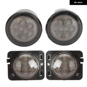 ジープ 2/4個 LED ホイール眉 ウインカーライト /フロント グリル インジケータライトキット ラングラー JK 2007-2017 - size　3