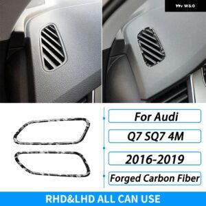 アウディ Q7 SQ7 4メートル 2016-2019 アクセサリーカーボン ダッシュボード 空調 アウトレット ベント トリム カバー 車内 ステッカー - Forged Carbon Fiber