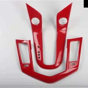 シボレー 中央 コンソール フレーム カバー ステッカー ABS クルーズ 2009-2013 2015 アクセサリー ギア シフト ノブセンター - red AT