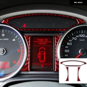 アウディ Q7 4L 2007-2015 カーボン スピードメーター 計器 パネル 装飾ストリップ車内装飾アクセサリー ステッカー - red