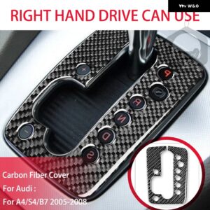 アウディ A4 S4 B7 2005 2006 2007 2008 ギア パネル シフター フレーム ギア ボックス トリム カバー カーボン インテリア ステッカー アクセサリー - 4