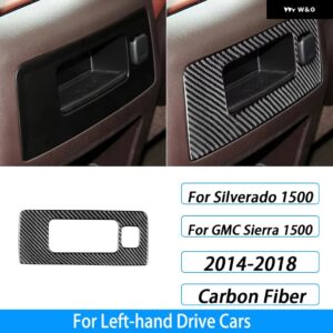 シボレー シルバラード GMC シエラ 2014-2018 カーボンリア コントロール パネル カバー トリム カー インテリア アクセサリー ス - Black Carbon Fiber