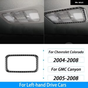 シボレー コロラド GMC キャニオン 2004-2008 カーボンリアルーフ読書ランプ パネル カバー インテリア アクセサリー ステッカー - Black Carbon Fiber