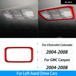 シボレー コロラド GMC キャニオン 2004-2008 カーボンリアルーフ読書ランプ パネル カバー インテリア アクセサリー ステッカー - red carbon fiber