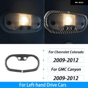 シボレー コロラド GMC キャニオン 2009-2012 カーボンリアドゥー読書ランプ パネル カバー インテリア アクセサリー ステッカー - Black Carbon Fiber