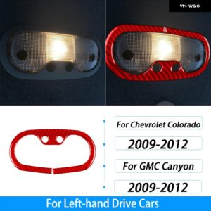 シボレー コロラド GMC キャニオン 2009-2012 カーボンリアドゥー読書ランプ パネル カバー インテリア アクセサリー ステッカー - red carbon fiber