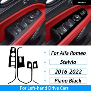 アルファロメオ STELVIO 2016-2022 ピアノブラックエア アウトレット ウィンドウリフトドアハンドル 収納 ボックスセットカー インテリア アクセサリー - 7