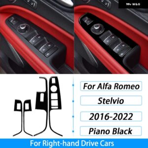 アルファロメオ STELVIO 2016-2022 ピアノブラックエア アウトレット ウィンドウリフトドアハンドル 収納 ボックスセットカー インテリア アクセサリー - 8