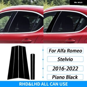 アルファロメオ STELVIO 2016-2022 ピアノブラックエア アウトレット ウィンドウリフトドアハンドル 収納 ボックスセットカー インテリア アクセサリー - 10