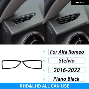 アルファロメオ STELVIO 2016-2022 ピアノブラックエア アウトレット ウィンドウリフトドアハンドル 収納 ボックスセットカー インテリア アクセサリー - 5