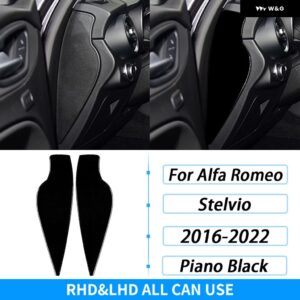 アルファロメオ STELVIO 2016-2022 ピアノブラックエア アウトレット ウィンドウリフトドアハンドル 収納 ボックスセットカー インテリア アクセサリー - 2