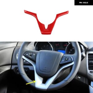 シボレー クルーズ 2009-14 プラスチック レッド スタイル 装飾 アクセサリー インテリア ドア トリム ステッカー - TypeA Steering wheel