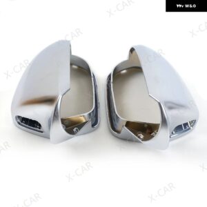 アウディ 1 マットペアクロームバックミラー サイドミラー カバー ハウスキャップ蓋 A6 S6 C7 4G 2012-18 - With sideAssist hole