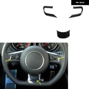 アウディ TT MK2 8J 2008 09 10 11 12 13 右ハンドル プラスチック カーボン スタイル 装飾 アクセサリー インテリア ステッカー - Steering Wheel