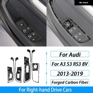 アウディ A3 S3 RS3 8V 2013-2019 カーボンウィンドウリフトスイッチ コントロール パネル カバー トリム カー インテリア アクセサリー ステッカー - Forged Carbon Fiber5