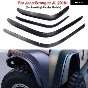 ジープ 4個 フロントリアホイール フレア ラングラー JL 2018+ 低/高フェンダーモデル - For　Low　Fender