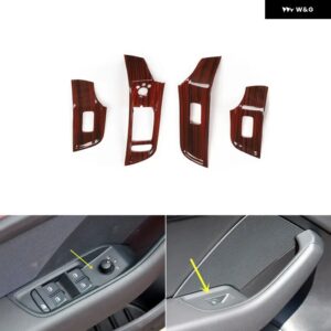 アウディ A3 8V 2014-20 プラスチック 木目調 装飾 アクセサリー インテリア ドア トリム ステッカー - A Power windows