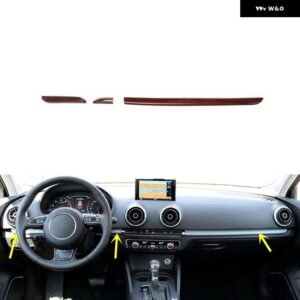 アウディ A3 8V 2014-20 プラスチック 木目調 装飾 アクセサリー インテリア ドア トリム ステッカー - Car front