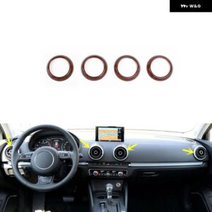 アウディ A3 8V 2014-20 プラスチック 木目調 装飾 アクセサリー インテリア ドア トリム ステッカー - front air vents