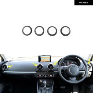アウディ A3 8V 2014 15 16 17 18 19 20 右ハンドル プラスチック カーボン スタイル 装飾 アクセサリー インテリア トリム ステッカー - front air vents