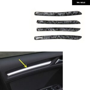 アウディ A3 8V 2014-20 ブラック プラスチック 木目調 装飾 アクセサリー インテリア トリム ステッカー - Door trims