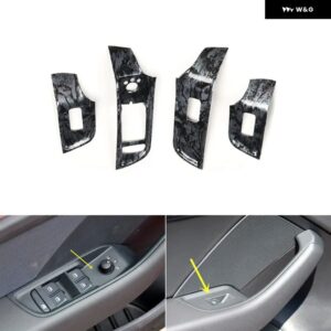 アウディ A3 8V 2014-20 ブラック プラスチック 木目調 装飾 アクセサリー インテリア トリム ステッカー - A Power windows