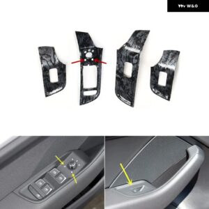 アウディ A3 8V 2014-20 ブラック プラスチック 木目調 装飾 アクセサリー インテリア トリム ステッカー - C Power windows