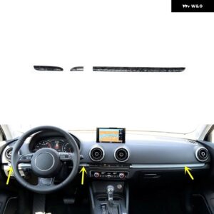 アウディ A3 8V 2014-20 ブラック プラスチック 木目調 装飾 アクセサリー インテリア トリム ステッカー - Car front