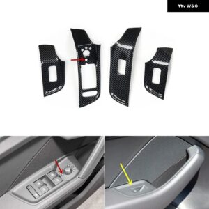 アウディ A3 8V 2014-20 プラスチック カーボン スタイル 装飾 アクセサリー インテリア トリム ステッカー - B Power windows