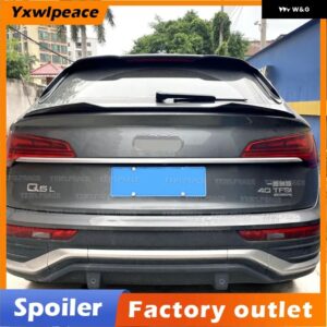 アウディ Q5 スポーツバック 2021-23 カーアクセサリー ABS プラスチック リアミドル ウイング リップ ブーツ スポイラー - Carbon Fiber Look