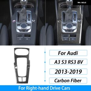 アウディ A3 S3 RS3 8V 2013-2019 カーボン ギア シフト ウォーター カップ ホルダー パネル カバー インテリア アクセサリー ステッカー - Black Carbon Fiber2