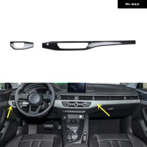 アウディ A4 B9 2017-24 プラスチック カーボン スタイル 装飾 アクセサリー インテリア トリム ステッカー - Car front