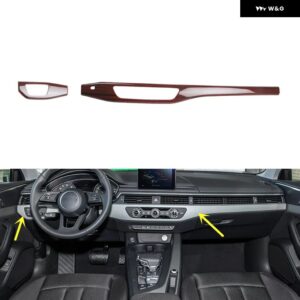 アウディ A4 B9 2017-24 プラスチック 木目調アクセサリー 室内 装飾 トリム ステッカー - Car front