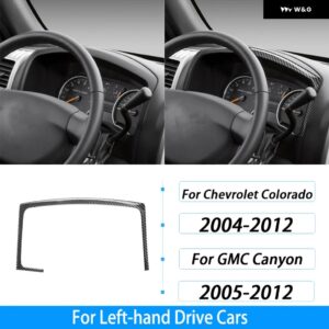 シボレー コロラド GMC キャニオン 2004-2012 カーボン ダッシュボードスピード メーター パネル サ ラウンドカバー カーアクセサリ - Black Carbon Fiber