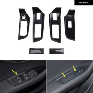 アウディ Q7 2020-24 2025 プラスチック カーボン スタイル 装飾 アクセサリー ペースター インテリア ギア ドア トリム ステッカー - Windows control pane