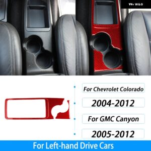 シボレー コロラド GMC キャニオン 2004-2012 カーボンセンター コンソール ウォーターカップ ホルダー パネル カバー カーアクセサ - red carbon fiber