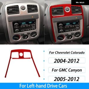 シボレー コロラド GMC キャニオン 2004-2012 カーボンセンター コンソール エアベント パネル カバー トリム カー ステッカー ア - red carbon fiber