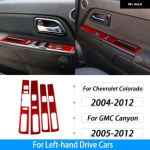 シボレー コロラド GMC キャニオン 2004-2012 カーボン ウィンドウリフト スイッチ パネル カバー カー アクセサリー インテリア - red carbon fiber
