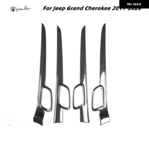 ジープ インサイドハンドル トリム グランド チェロキー 2011-14-2020 カー インテリア アクセサリー インテリア カーボン ドアハンドル - black