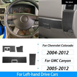 シボレー コロラド GMC キャニオン 2004-2012 カーボンセンター ダッシュボード パネル トリム セットカーアクセサリー ステッカー - Black Carbon Fiber